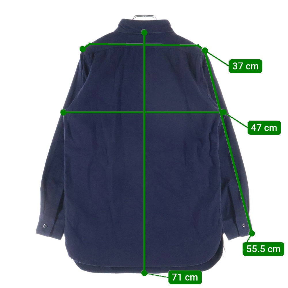 AT LAST & CO(アットラスト) HALF ZIP SHIRT シャモア ハーフジップ長袖シャツ ネイビー