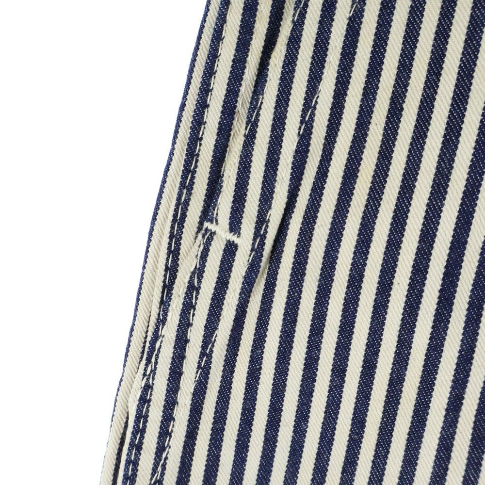 AT LAST & CO(アットラスト) FATIGUE TROUSERS ヒッコリーデニム ファティーグパンツ ホワイト/ネイビー