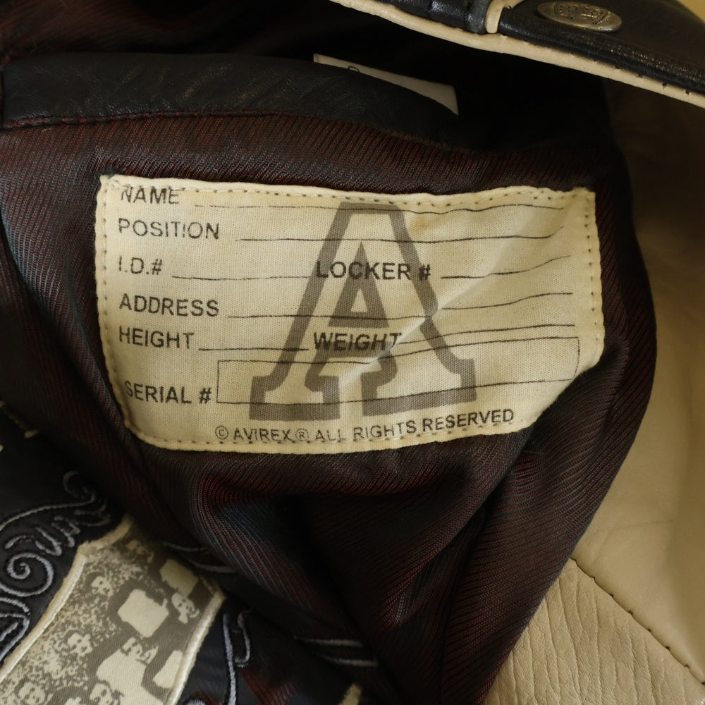 AVIREX(アヴィレックス) Red Blades Ice Hockey Varsity Jacket バーシティジャケット レザージャケット ブルゾン ブラック