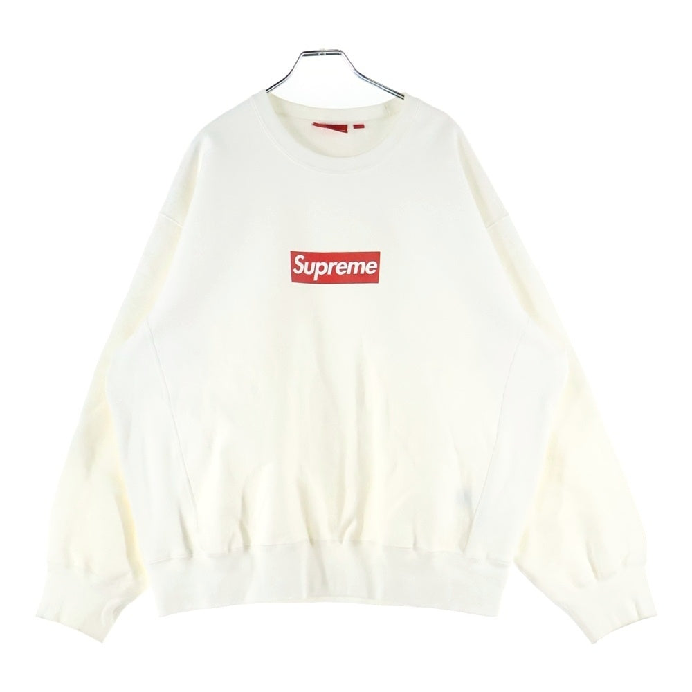SUPREME(シュプリーム) 25SS Washed Box Logo Crewneck ウォッシュド加工 ボックスロゴ クルーネックスウェットトレーナー ホワイト