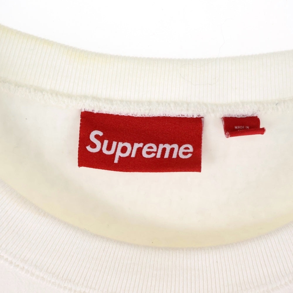 SUPREME(シュプリーム) 25SS Washed Box Logo Crewneck ウォッシュド加工 ボックスロゴ クルーネックスウェットトレーナー ホワイト