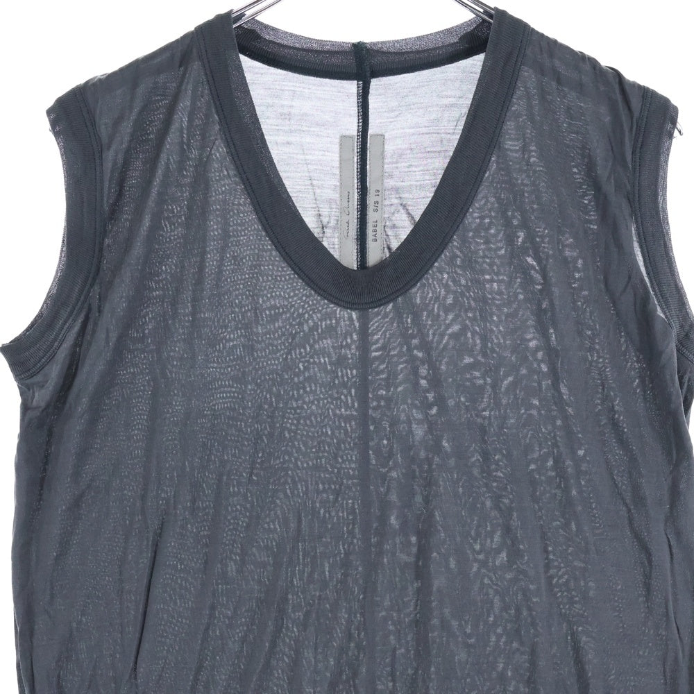 Rick Owens(リックオウエンス) 19SS Tanktop ノースリーブシャツ タンクトップ グレー RP19S6102-JR