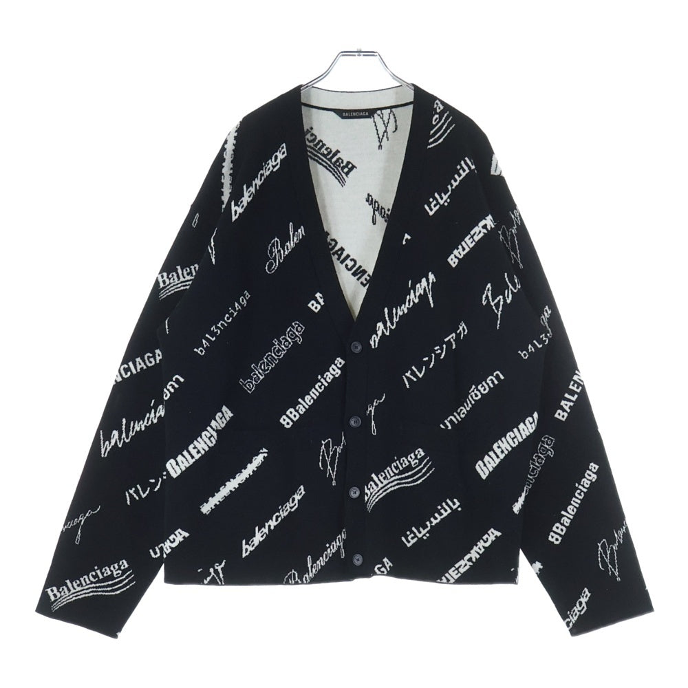 定価23万↑バレンシアガ ALLOVER LOGOcardigan カーディガン BALENCIAGA(バレンシアガ) 23SS Logomania All Over Cardigan 総柄