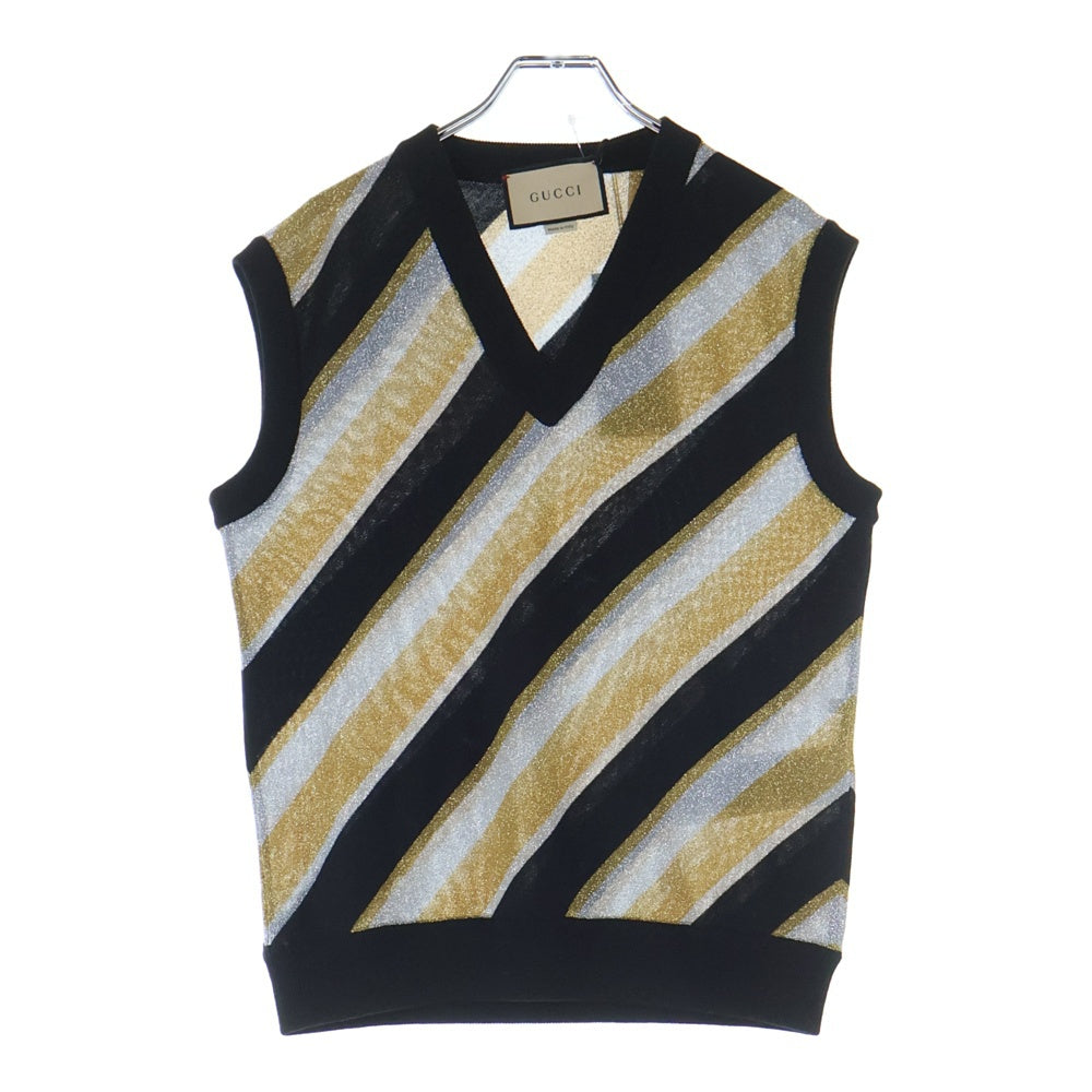GUCCI(グッチ) 23SS Striped Intarsia Knit Vest ニットベスト マルチ