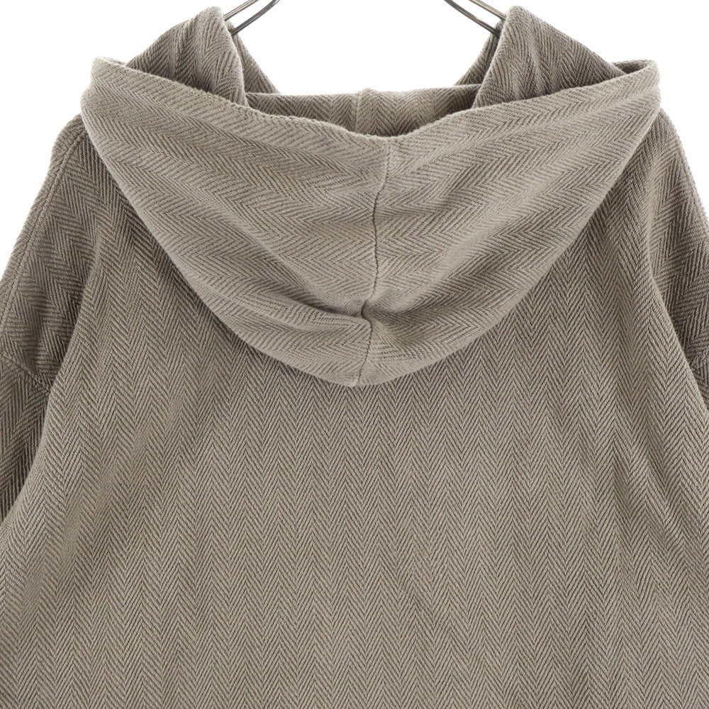 KITH(キス) 22AW ヘリンボーン ロゴ刺繍 プルオーバースウェットパーカー フーディ ブラウン 22-070-060-0031-4-0