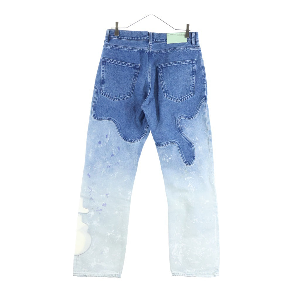 OFF-WHITE(オフホワイト) 20SS Shaped Baggy Denim Pants ペイント バギーデニムパンツ インディゴ OWYA012R20773098