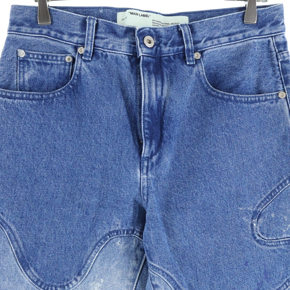 OFF-WHITE(オフホワイト) 20SS Shaped Baggy Denim Pants ペイント バギーデニムパンツ インディゴ OWYA012R20773098