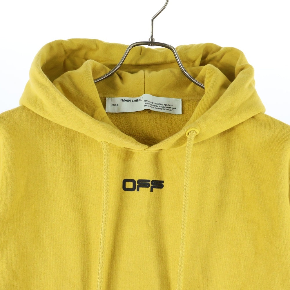 OFF-WHITE(オフホワイト) 20SS Caravaggio Hoodie カラヴァッジョ ロゴプリント プルオーバースウェットパーカー フーディー イエロー OMBB034S20E30004