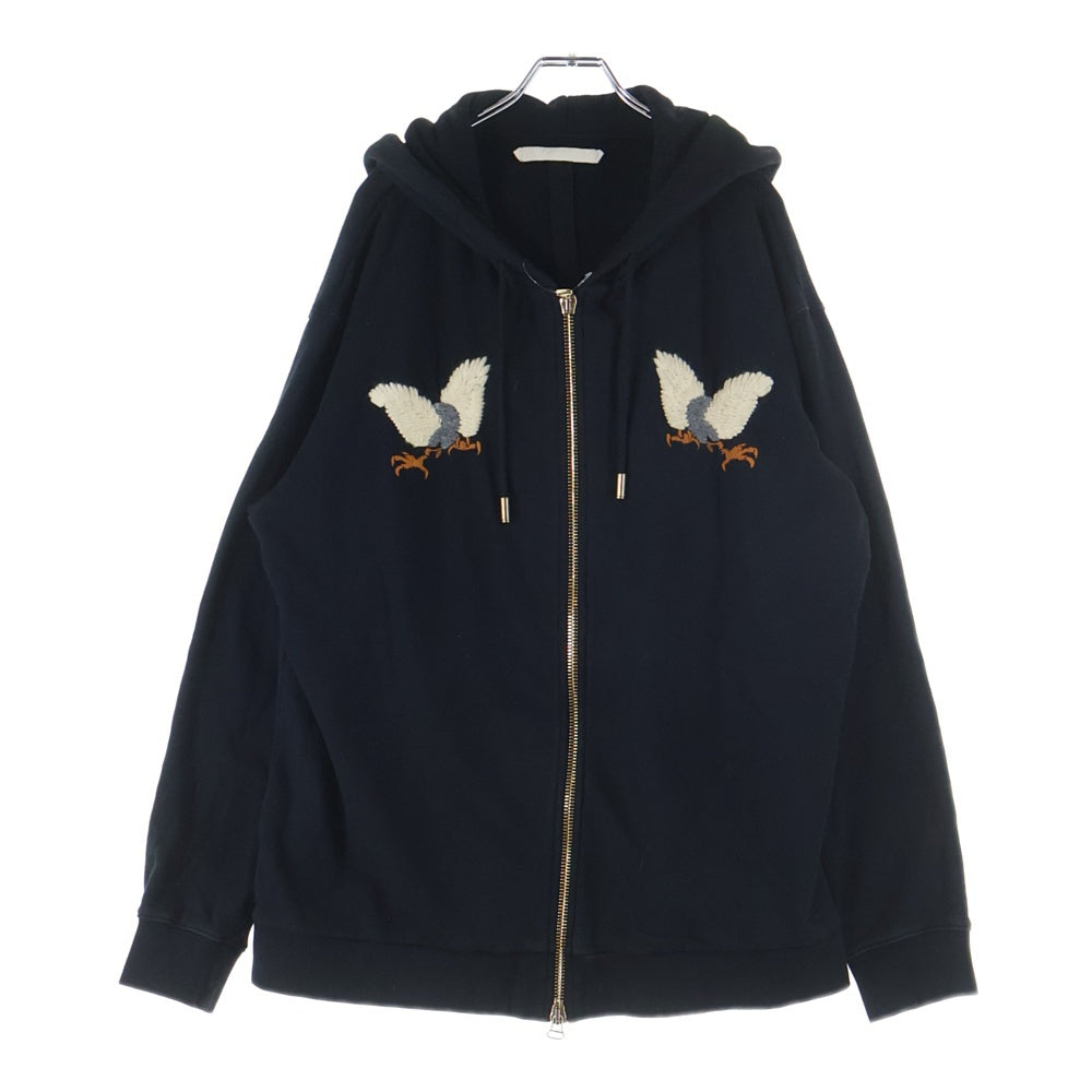 OFF-WHITE(オフホワイト) 16SS Eagle Zip Hoodie イーグル刺繍 ジップアップスウェットパーカー フーディー ブラック
