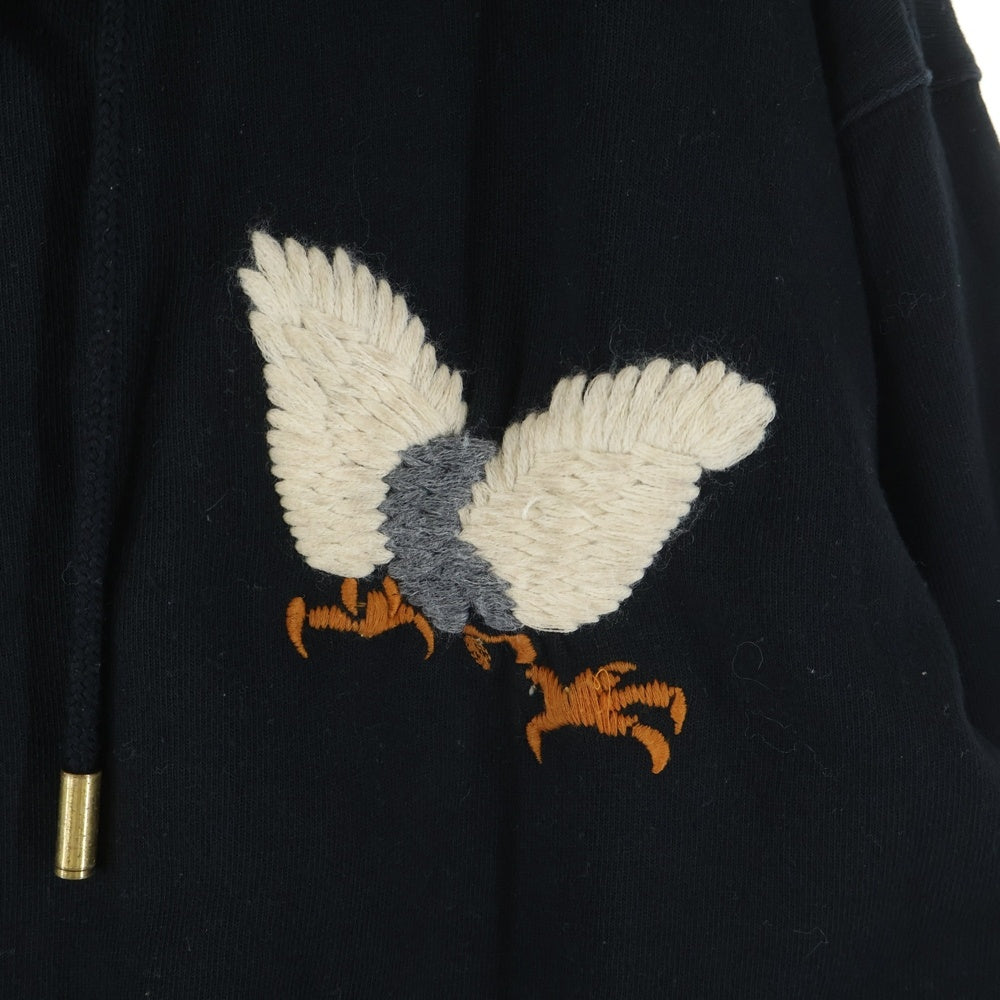 OFF-WHITE(オフホワイト) 16SS Eagle Zip Hoodie イーグル刺繍 ジップアップスウェットパーカー フーディー ブラック