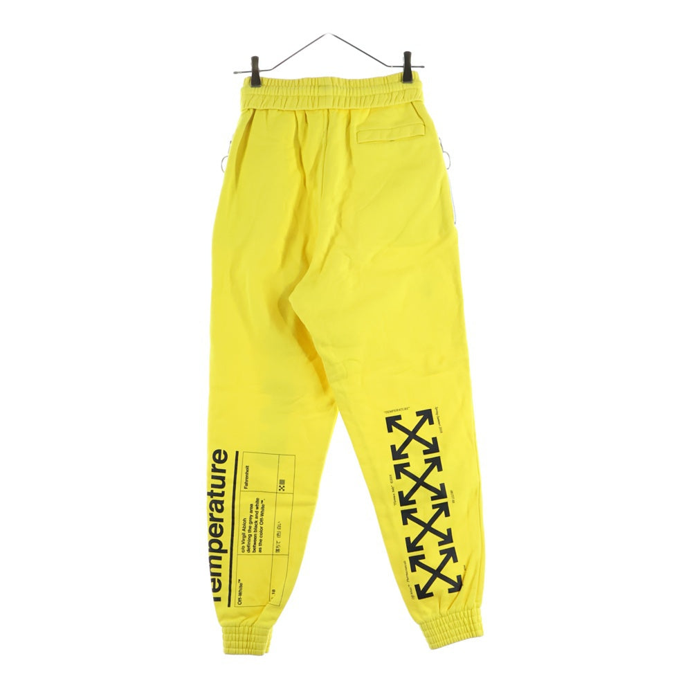 OFF-WHITE(オフホワイト) 18SS Arrow Sweat Pants アローロゴ スウェットパンツ イエロー OMCH007S18192095