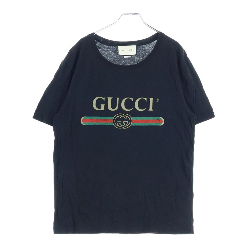 【中古】未使用品 グッチ GUCCI タグ付き GUCCI ロゴ ウォッシュドオーバーサイズ Tシャツ 半袖 シェリーライン XS GUCCI(グッチ) Washed T-Shirt ウォッシュド加工 オーバーサイズ半袖T