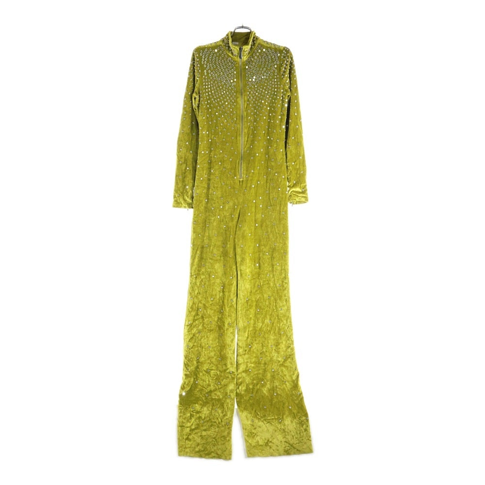 BOTTEGA VENETA(ボッテガヴェネタ) Eyelet Velvet Jumpsuit ラインストーン装飾 ベロアジャンプスーツ グリーン 504459 VEOC0