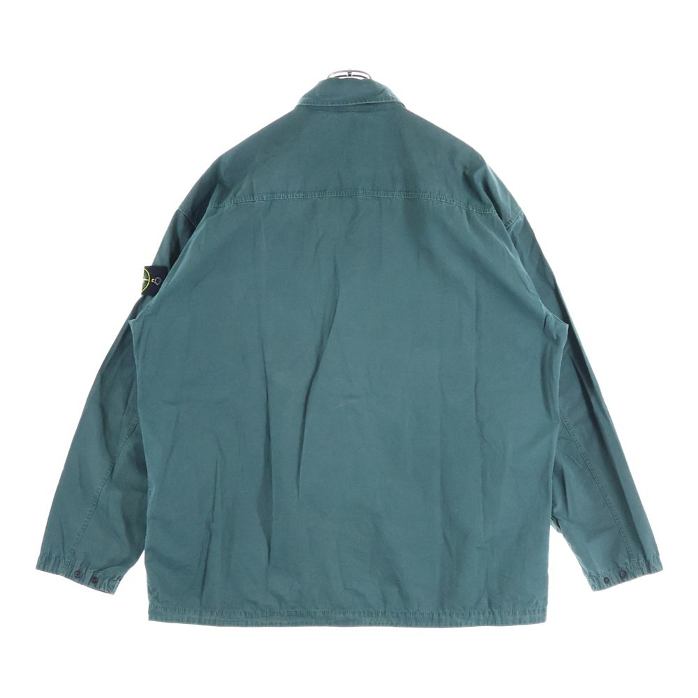 STONE ISLAND(ストーンアイランド) Overshirt ロゴワッペン ウォッシュド加工 長袖シャツ グリーン 7815115WN
