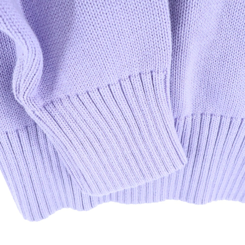AMI Alexandre Mattiussi(アミアレクサンドルマテュッシ) Knit Sweater ロゴ刺繍 クルーネックウールニットセーター パープル E21FK009.016