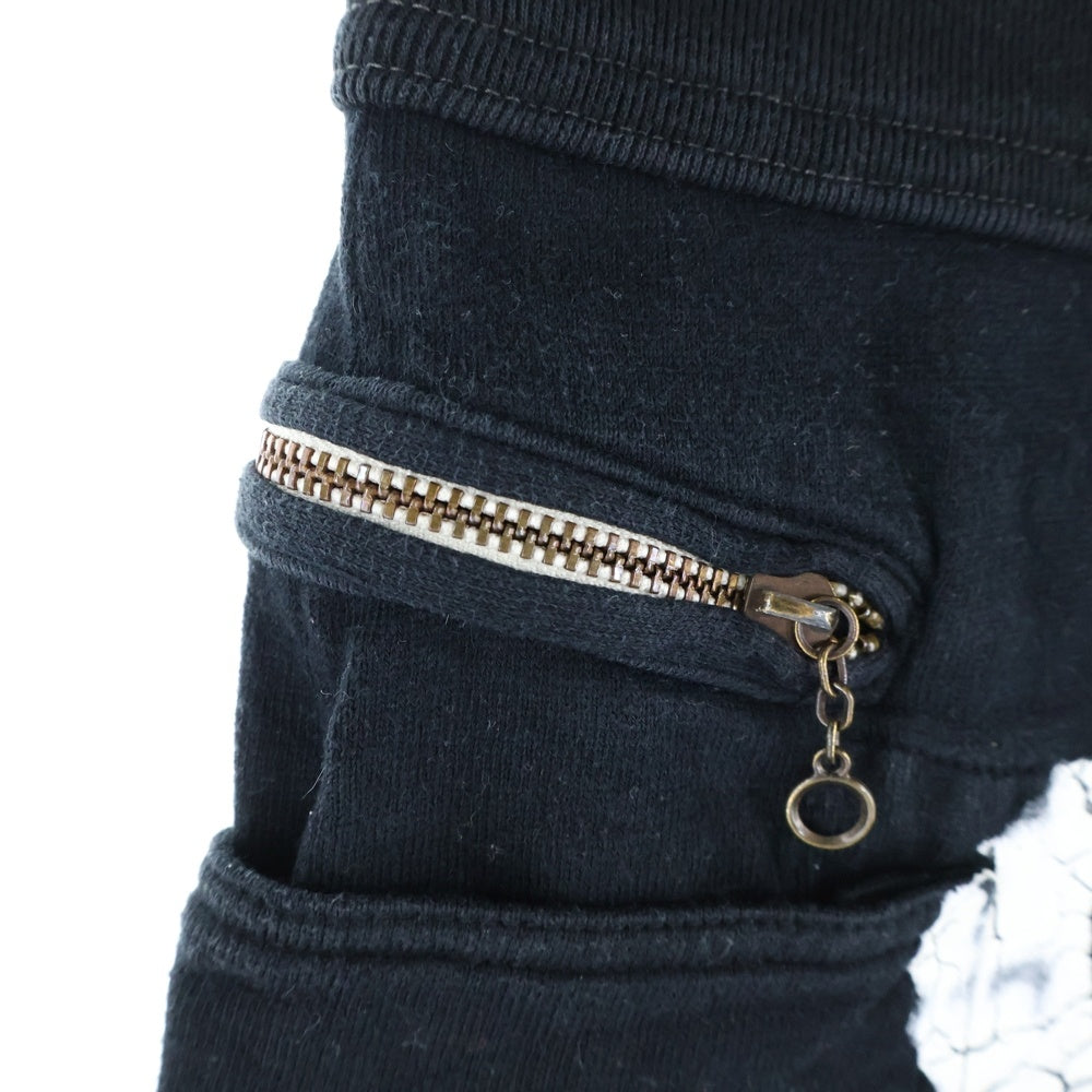 KAPITAL(キャピタル) Bone Print Sweatpants ボーンプリント スウェットパンツ ブラック EK-363