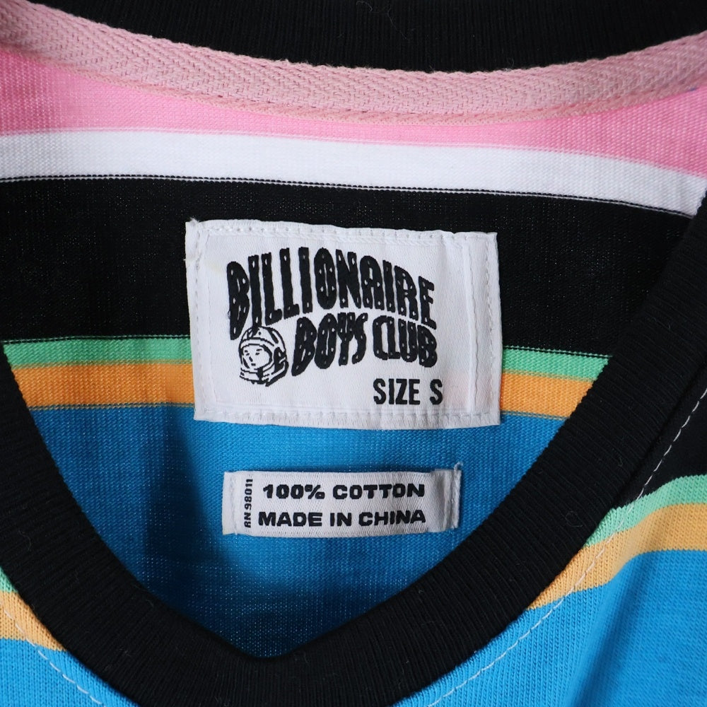 BILLIONAIRE BOYS CLUB(ビリオネアボーイズクラブ) フラッグロゴパッチ ボーダー半袖Tシャツ マルチ 891-3300