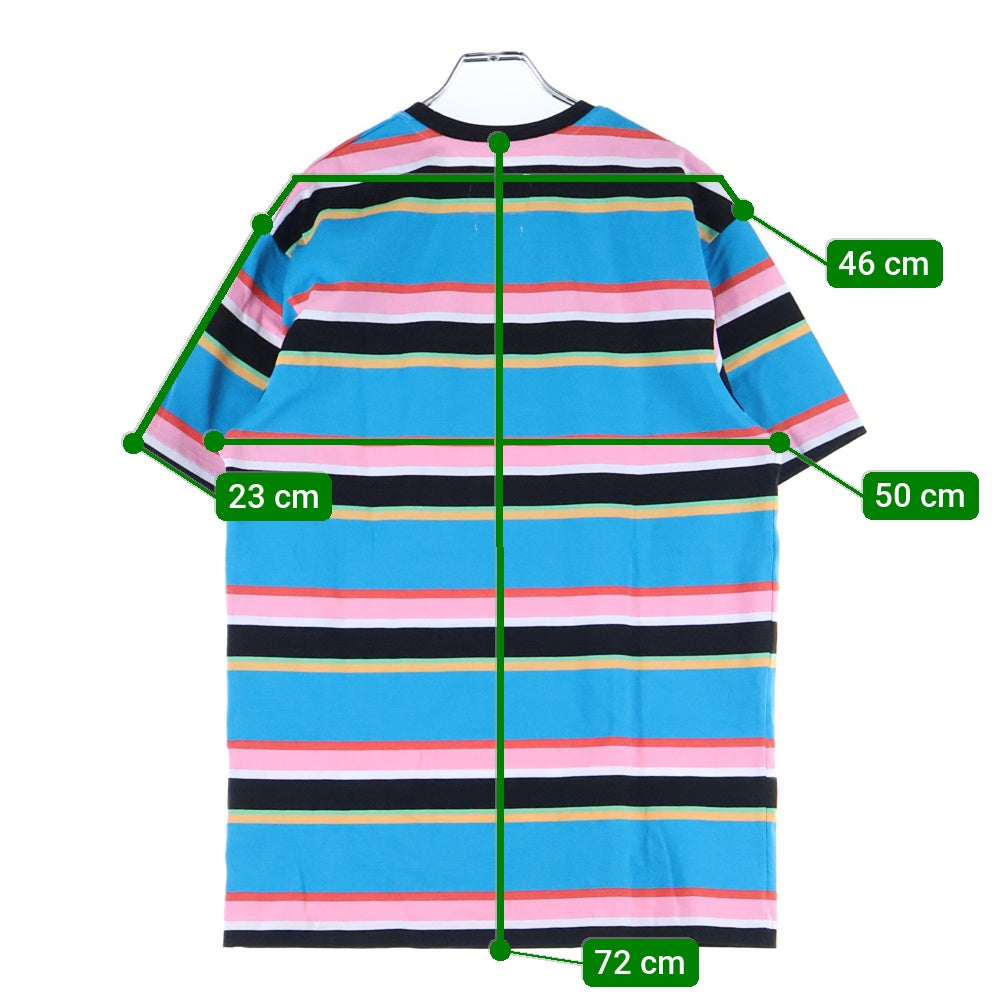 BILLIONAIRE BOYS CLUB(ビリオネアボーイズクラブ) フラッグロゴパッチ ボーダー半袖Tシャツ マルチ 891-3300