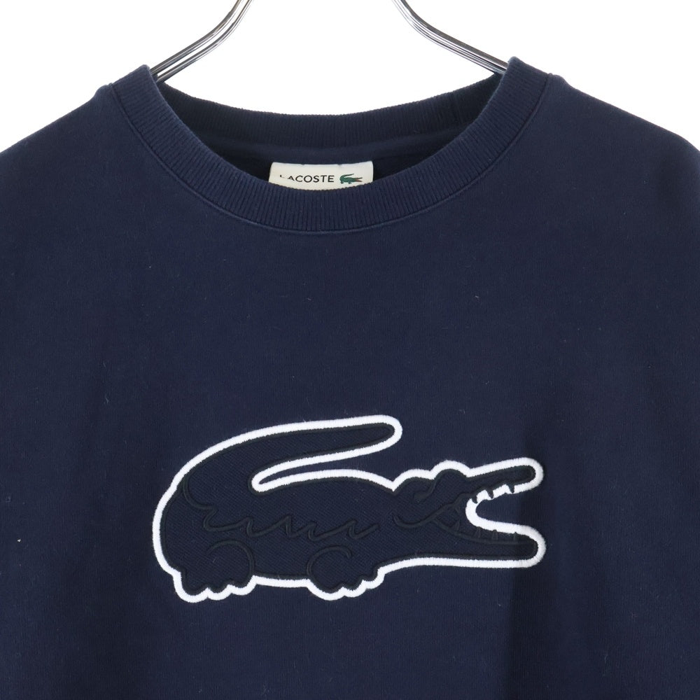 LACOSTE(ラコステ) フロントロゴ刺繍 クルーネックスウェット ネイビー SH388E