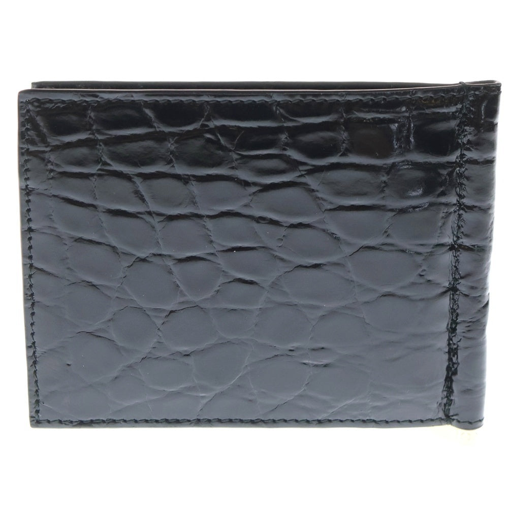 Salvatore Ferragamo(サルヴァトーレ フェラガモ) Aligator Nerr クロコダイル レザーウォレット 財布 ブラック 661454