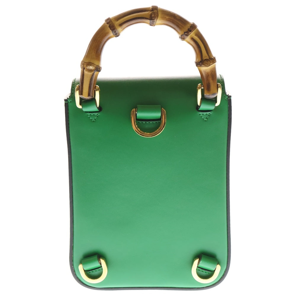 GUCCI(グッチ) Bamboo Mini Bag バンブーミニ 3WAY ショルダーバッグ グリーン 702106