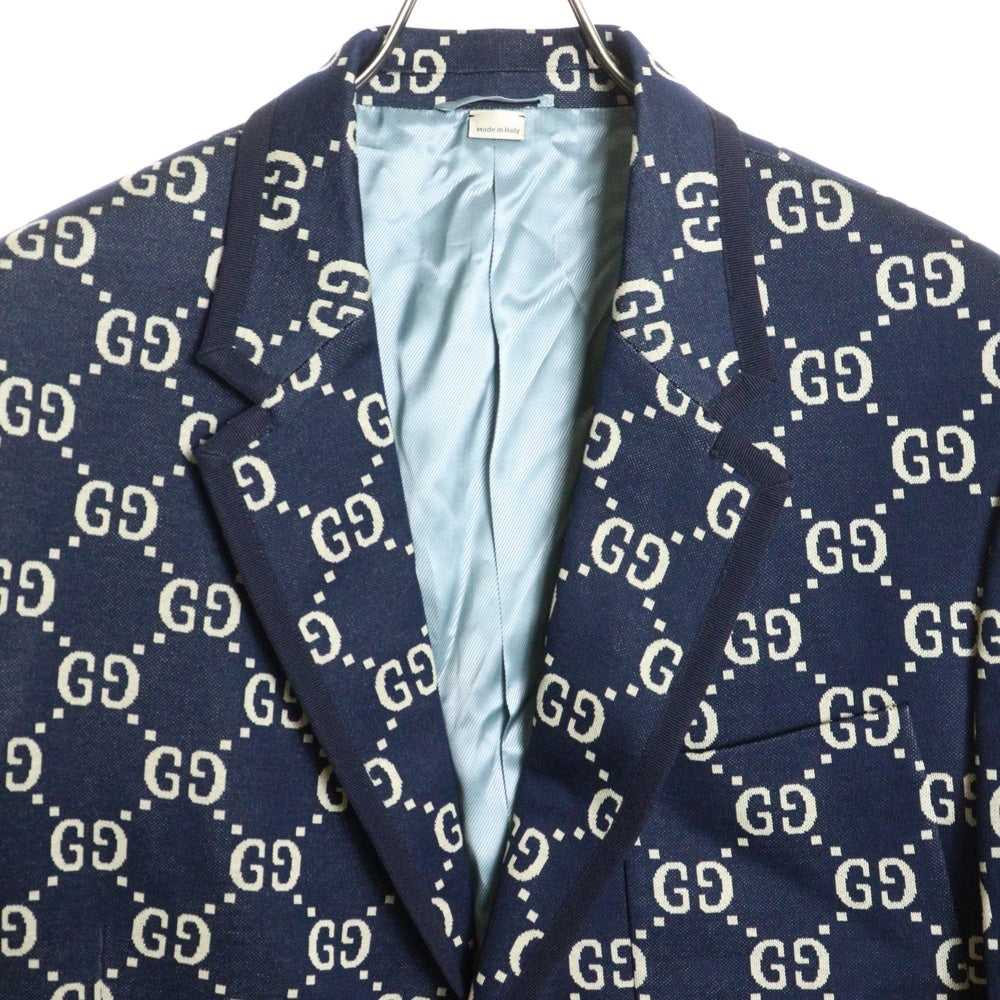 GUCCI(グッチ) GG Jacquard Tailored Jacket GGジャガード 総柄 テーラードジャケット ネイビー 521889 Z372F
