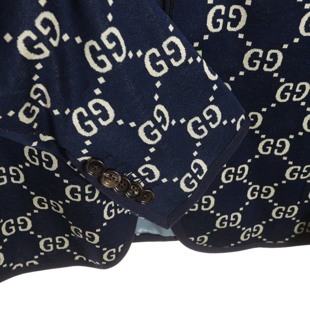 GUCCI(グッチ) GG Jacquard Tailored Jacket GGジャガード 総柄 テーラードジャケット ネイビー 521889 Z372F