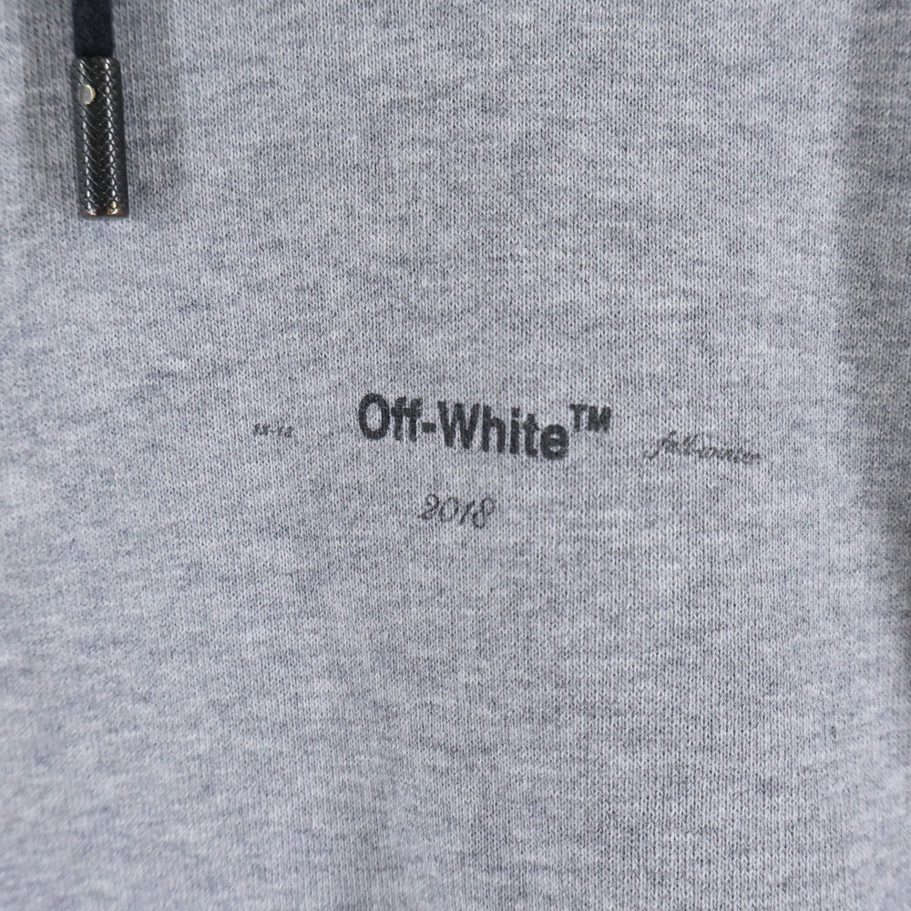 OFF-WHITE(オフホワイト) 18AW Arrow Hoodie プルオーバースウェットパーカー フーディー グレー OMBB034E18192025