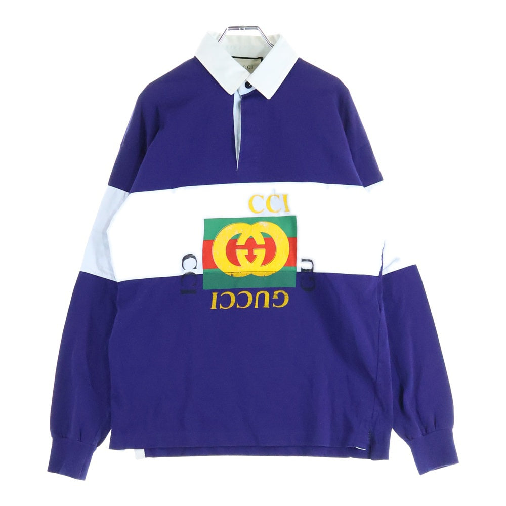 GUCCI(グッチ) GG Polo Shirt 長袖ポロシャツ ネイビー 545800 XJAG9