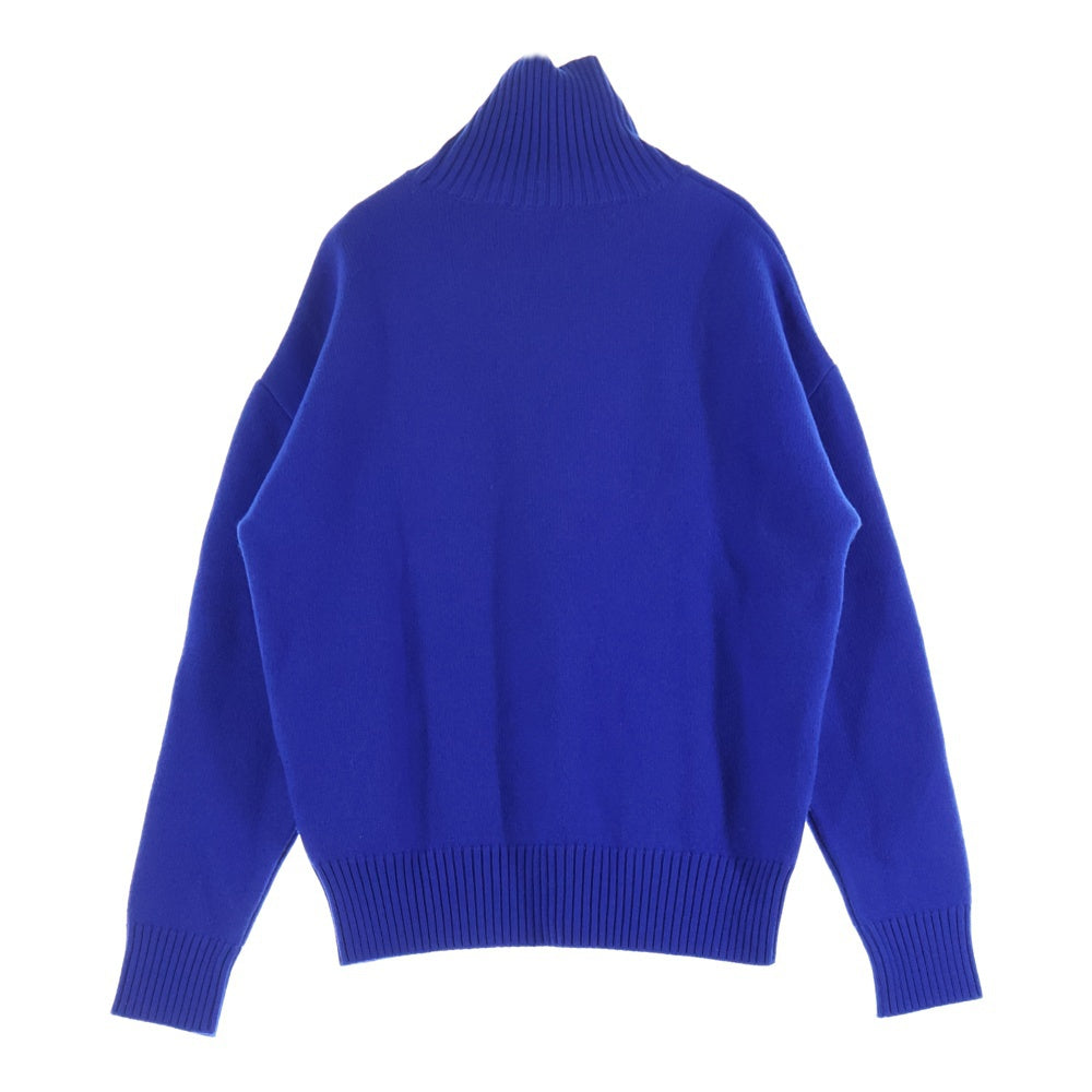 AMI Alexandre Mattiussi(アミアレクサンドルマテュッシ) Hi Neck Knit Sweater ハートロゴ ウールハイネックニットセーター ブルー A21HK303.016
