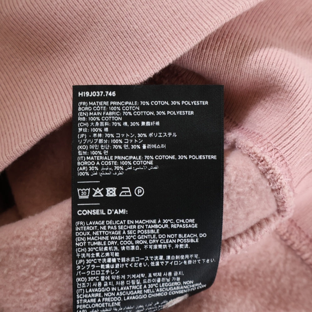 AMI Alexandre Mattiussi(アミアレクサンドルマテュッシ) Sweatshirt ハートロゴ刺繍 クルーネックスウェットトレーナー ピンク H19J037.746