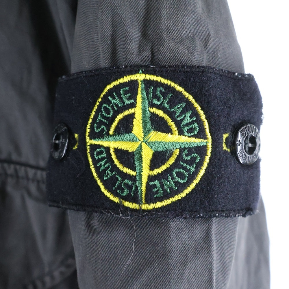 STONE ISLAND(ストーンアイランド) Anorak Shirt ロゴワッペン フェード加工 プルオーバーアノラックシャツ グレー 771510710