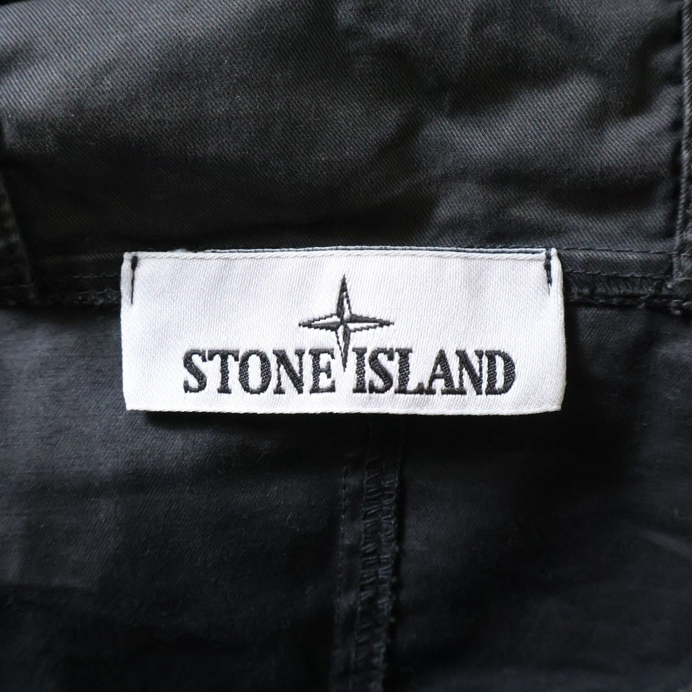 STONE ISLAND(ストーンアイランド) Anorak Shirt ロゴワッペン フェード加工 プルオーバーアノラックシャツ グレー 771510710