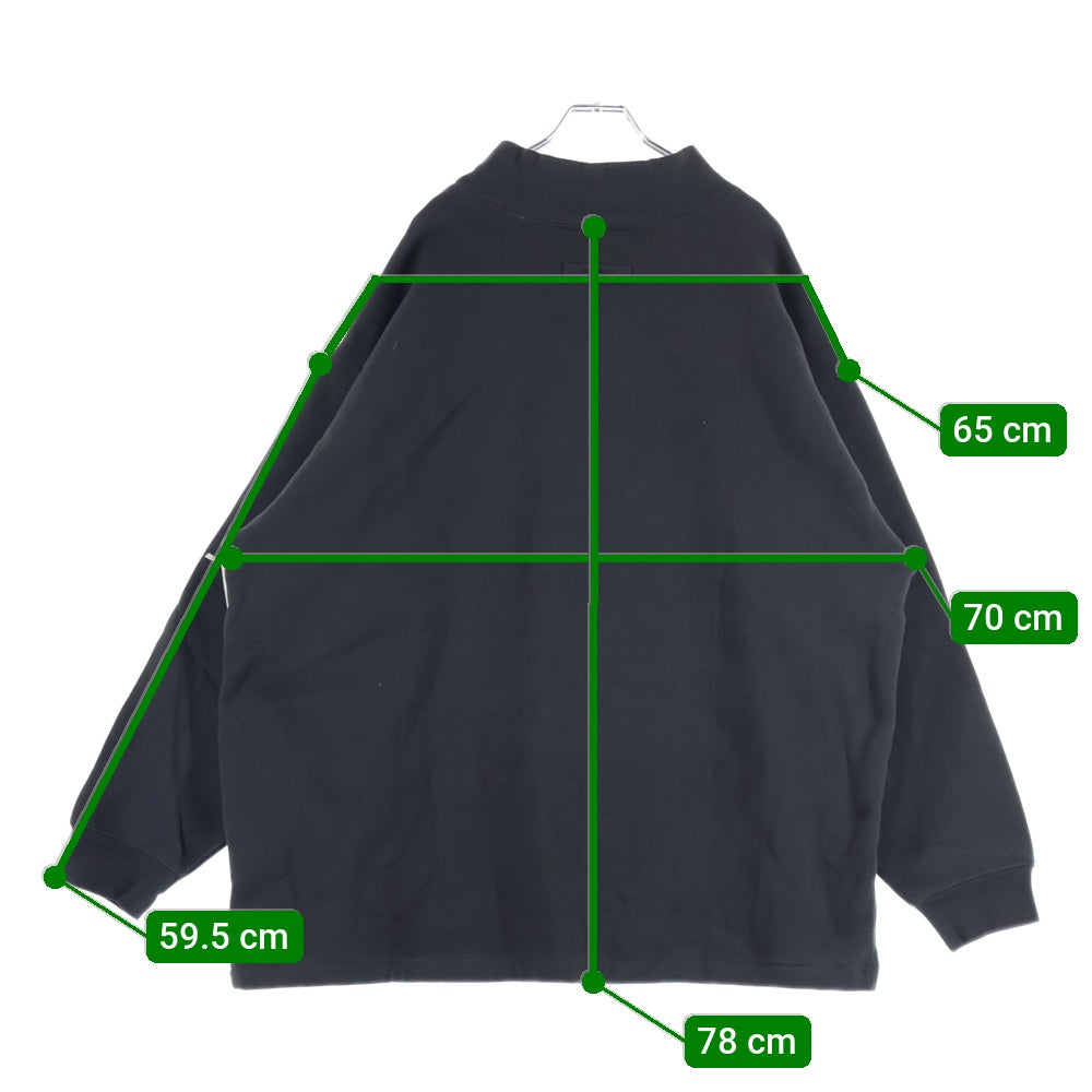 FEAR OF GOD ESSENTIALS(フィアオブゴッド エッセンシャルズ) HI NECK SWEATSHIRT フェルトロゴ クルーネックスウェットトレーナー グレー