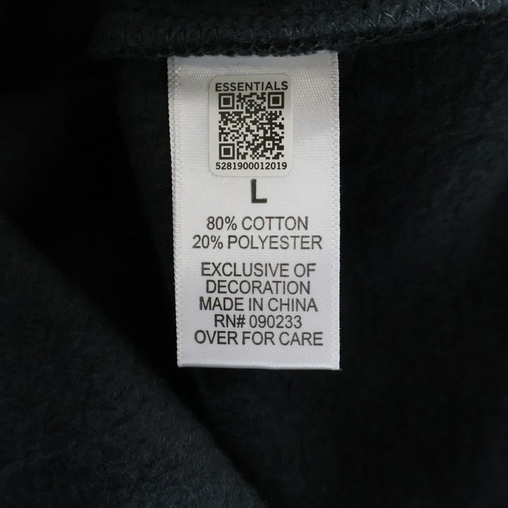 FEAR OF GOD ESSENTIALS(フィアオブゴッド エッセンシャルズ) HOODIE バックリフレクターロゴ プルオーバースウェットパーカー フーディー ブラック