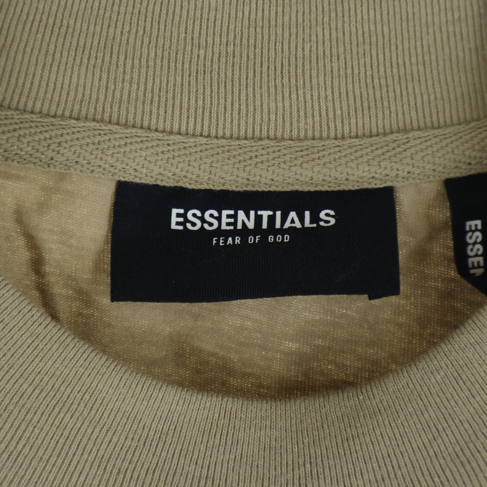 FEAR OF GOD ESSENTIALS(フィアオブゴッド エッセンシャルズ) L/S T-SHIRT バックリフレクターロゴ 長袖Tシャツ ロンT ベージュ