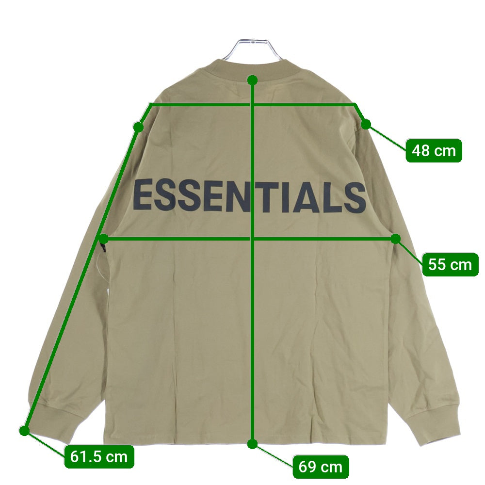 FEAR OF GOD ESSENTIALS(フィアオブゴッド エッセンシャルズ) L/S T-SHIRT バックリフレクターロゴ 長袖Tシャツ ロンT ベージュ