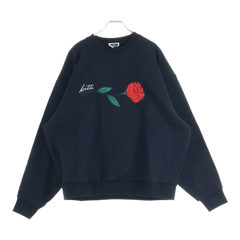 KITH(キス) Signature Rose Crewneck シグネチャーローズクルーネック スウェットトレーナー ブラック KHM033164-001