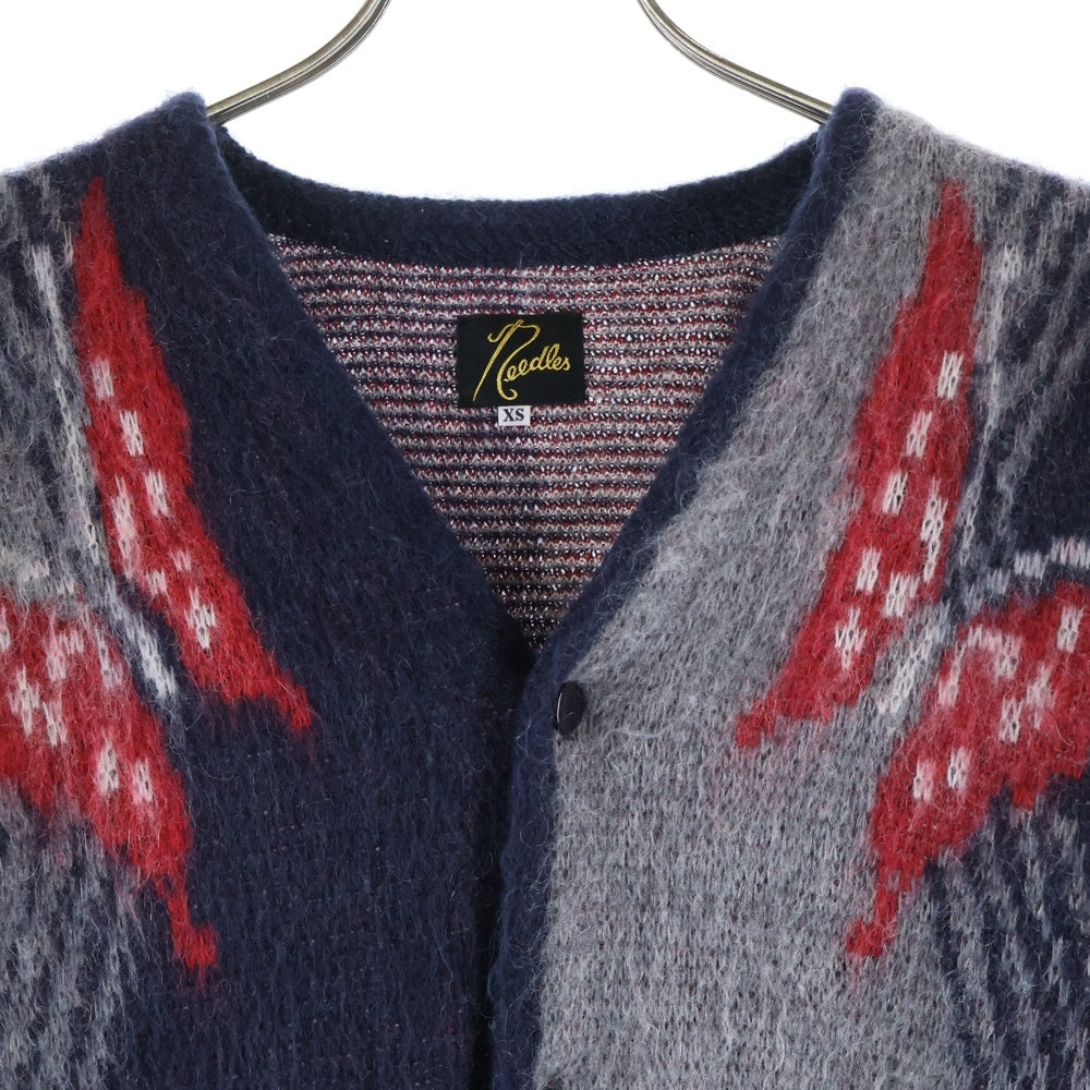 Needles(ニードルス) 22AW MOHIAR PAPILLON CARDIGAN モヘア パピヨン カーディガン グレー LQ275