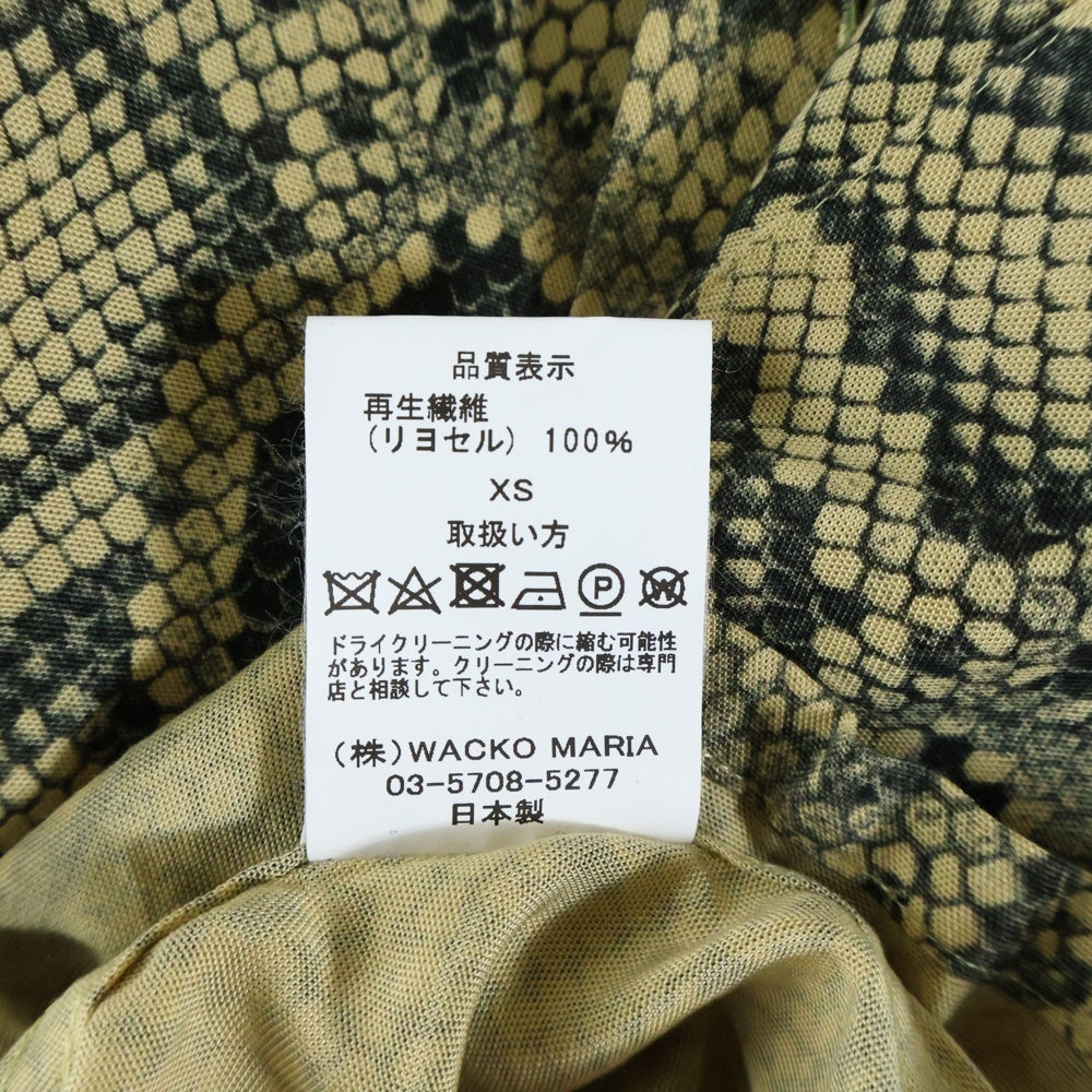 WACKO MARIA(ワコマリア) PYTHON HAWAIIAN SHIRT パイソンプリント 開襟 半袖シャツ イエロー