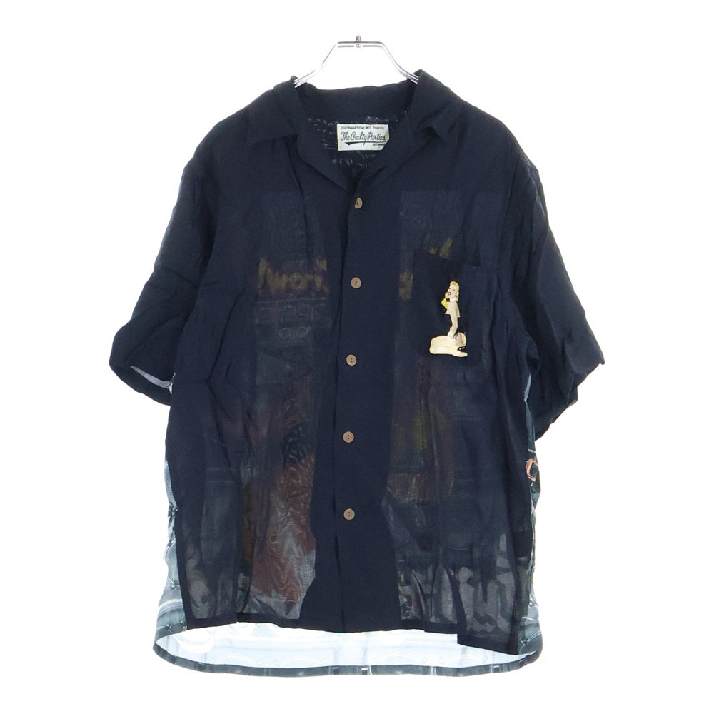 WACKO MARIA(ワコマリア) ×Mighty Crown HAWAIIAN SHIRTS マイティークラウン ハワイアン 半袖シャツ ブラック