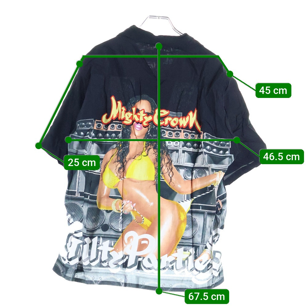 WACKO MARIA(ワコマリア) ×Mighty Crown HAWAIIAN SHIRTS マイティークラウン ハワイアン 半袖シャツ ブラック