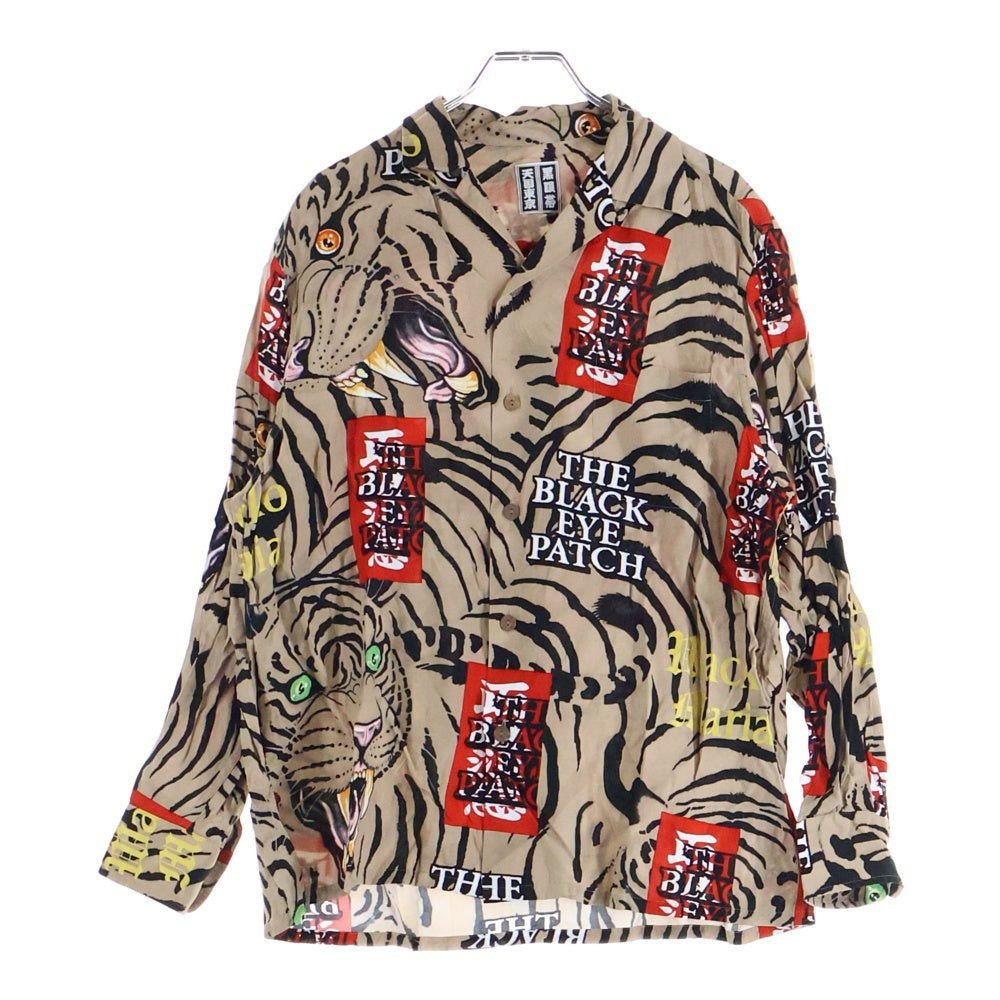 WACKO MARIA(ワコマリア) ×BLACK EYE PACTH HAWAIIAN SHIRTS ブラックアイパッチ ハワイアン 長袖レーヨンシャツ