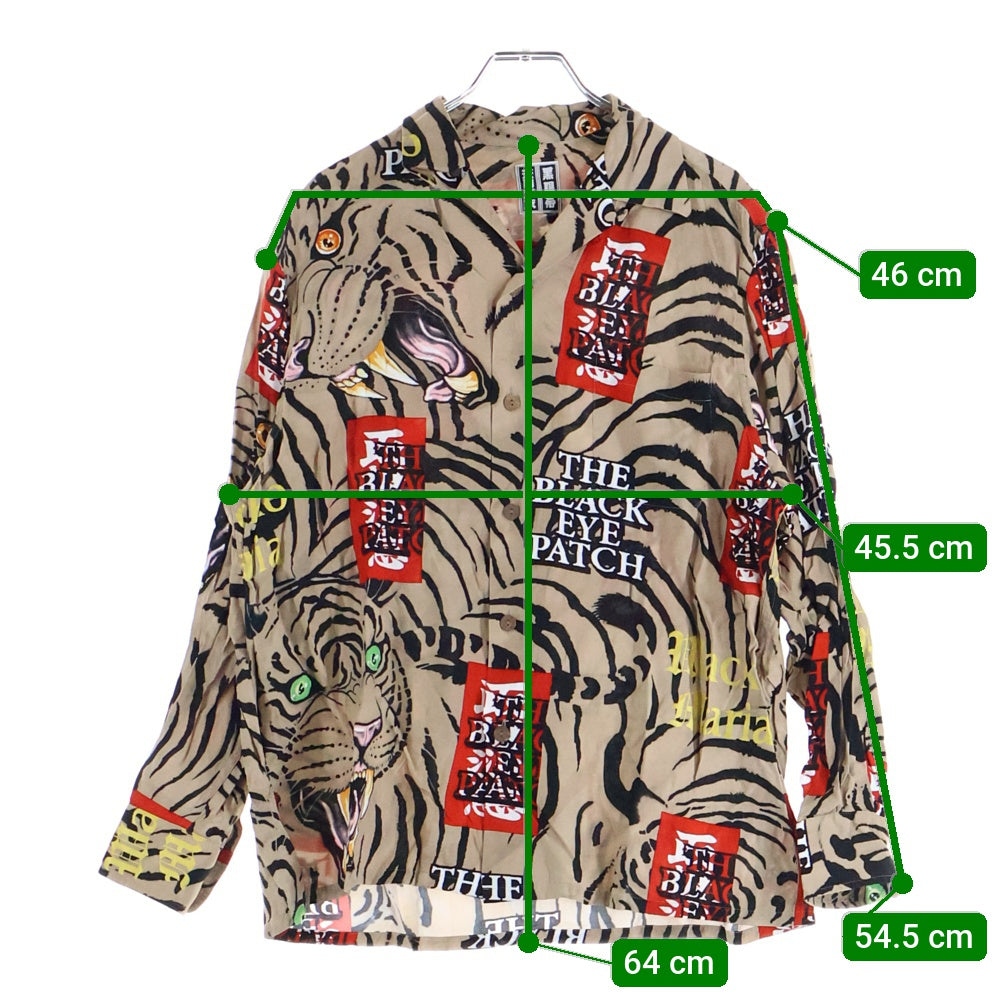 WACKO MARIA(ワコマリア) ×BLACK EYE PACTH HAWAIIAN SHIRTS ブラックアイパッチ ハワイアン 長袖レーヨンシャツ
