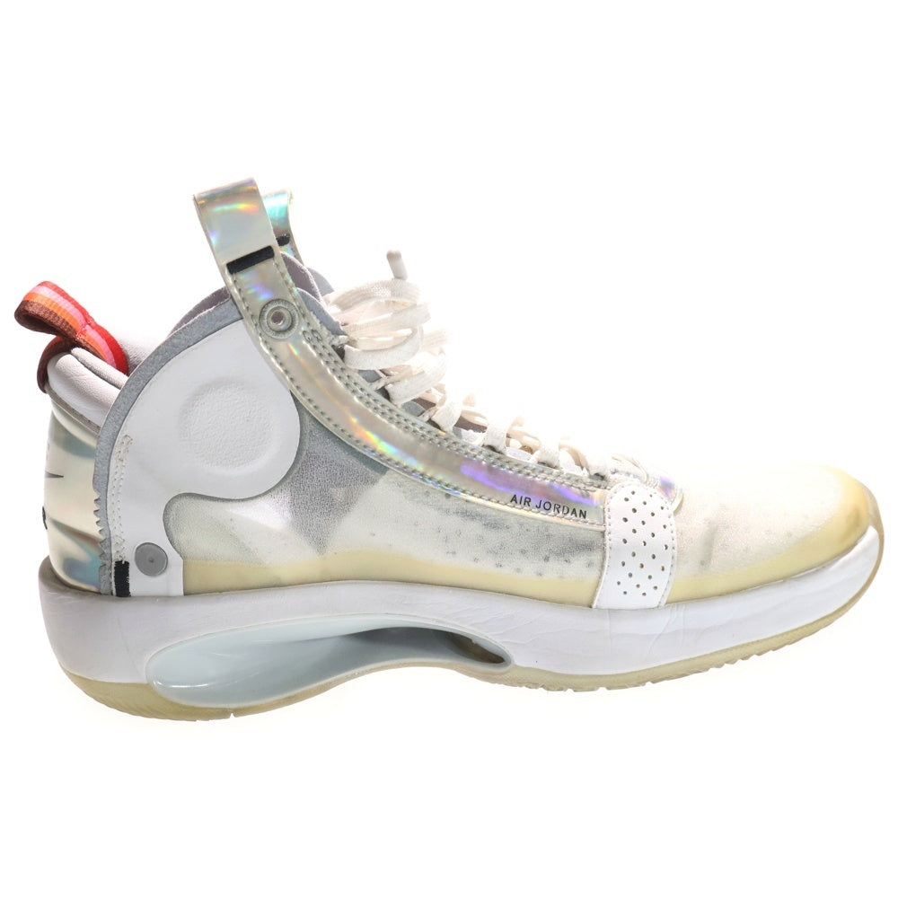 NIKE(ナイキ) AIR JORDAN XXXIV PF エアジョーダン34 PF ハイカットスニーカー ホワイト/シルバー US8/26cm BQ3381-101