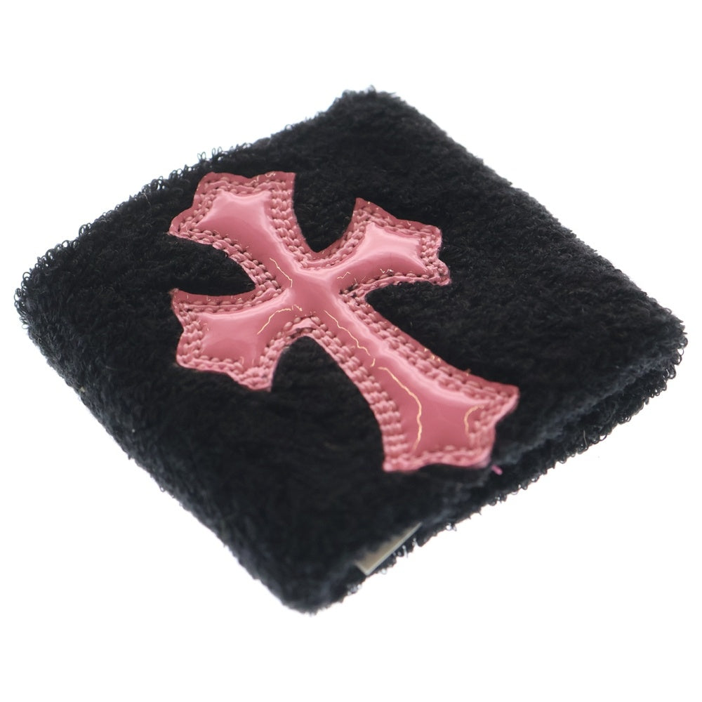 CHROME HEARTS(クロムハーツ) SWEATBAND WRIST クロスパッチリストバンド ブラック/ピンク