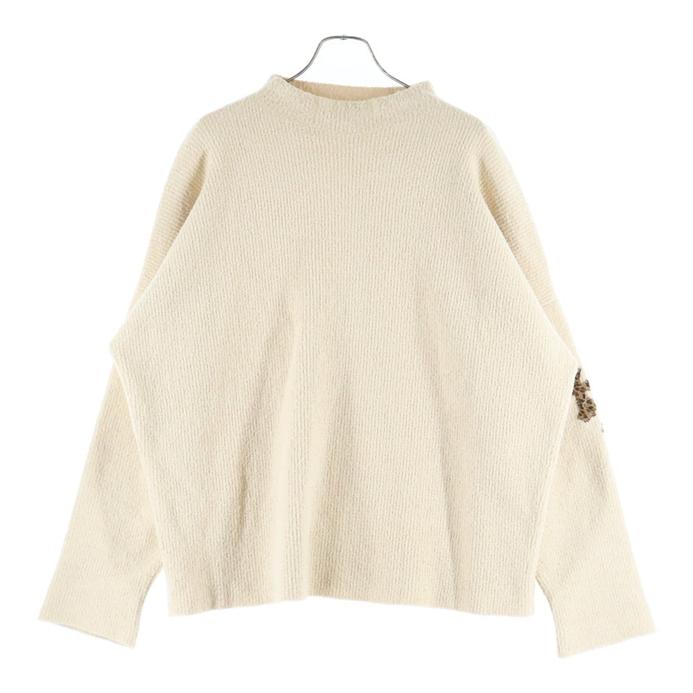 CHROME HEARTS(クロムハーツ) OVERCAST CREW ハラコクロスパッチ クルーネックカシミアニット アイボリー