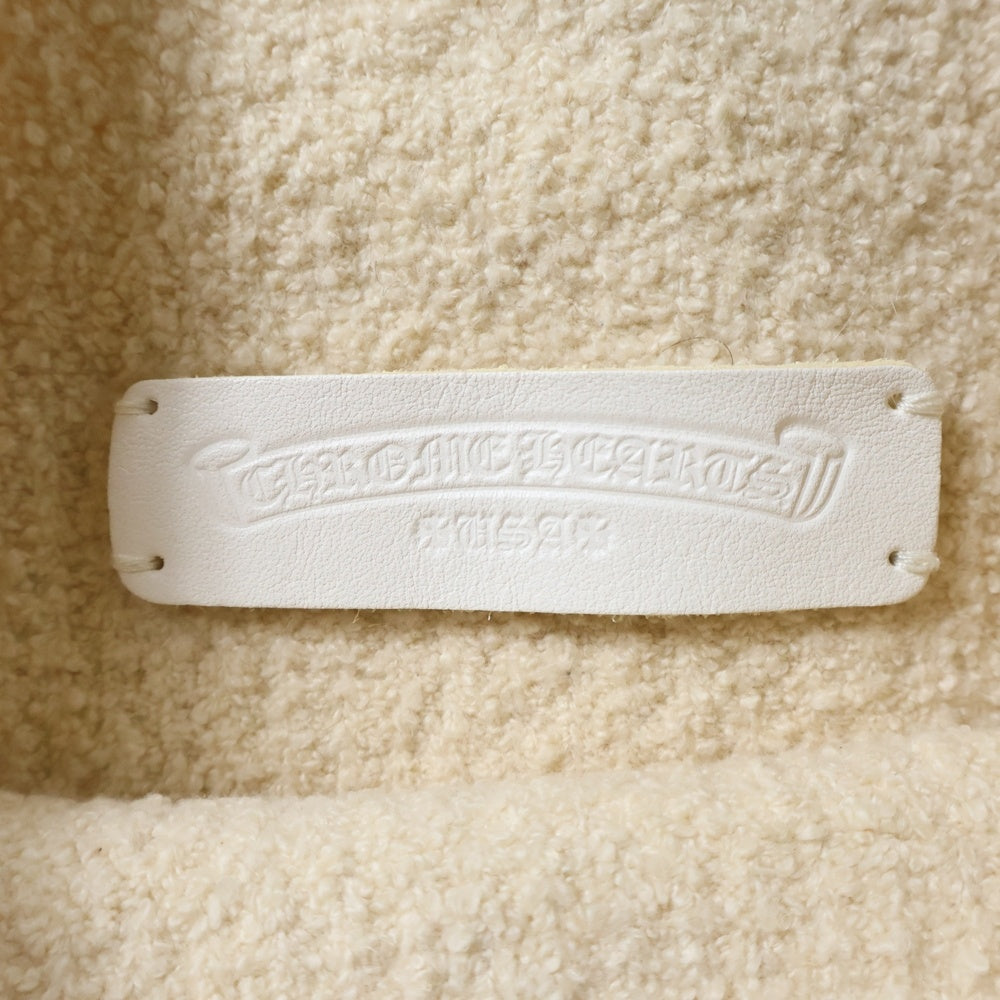 CHROME HEARTS(クロムハーツ) OVERCAST CREW ハラコクロスパッチ クルーネックカシミアニット アイボリー