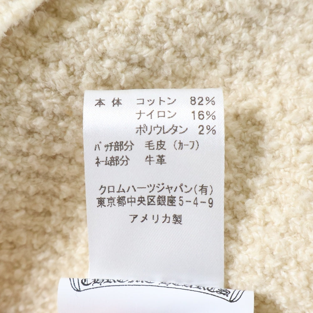 CHROME HEARTS(クロムハーツ) OVERCAST CREW ハラコクロスパッチ クルーネックカシミアニット アイボリー