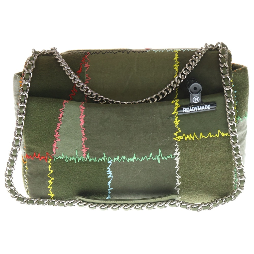 READY MADE(レディメイド) PTWRK BIG CHAINBAG パッチワーク ビッグ チェーンショルダーバッグ カーキ レディース